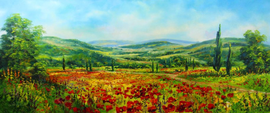Mohnfeld in der Toscana
