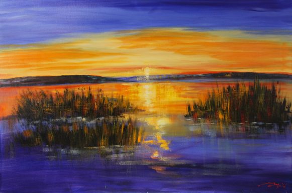 Blaue Stunde am See